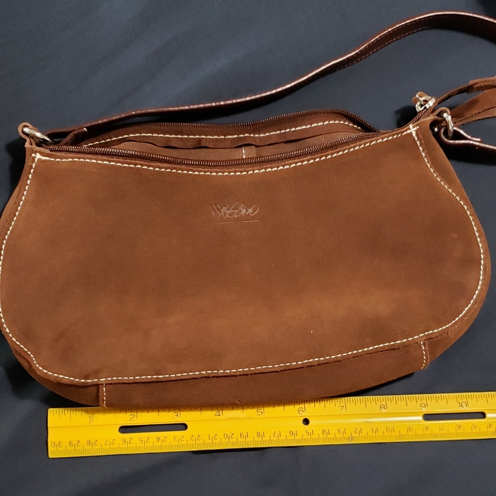 Mossimo Brown Leather/Suede Women's Handbag - Picture 10 of 11